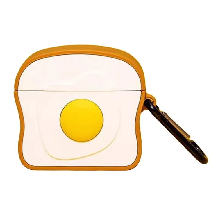 Para pro 4 caja protectora de auriculares Bluetooth de dibujos animados divertida Cubierta anti-caída de silicona - Toast Egg