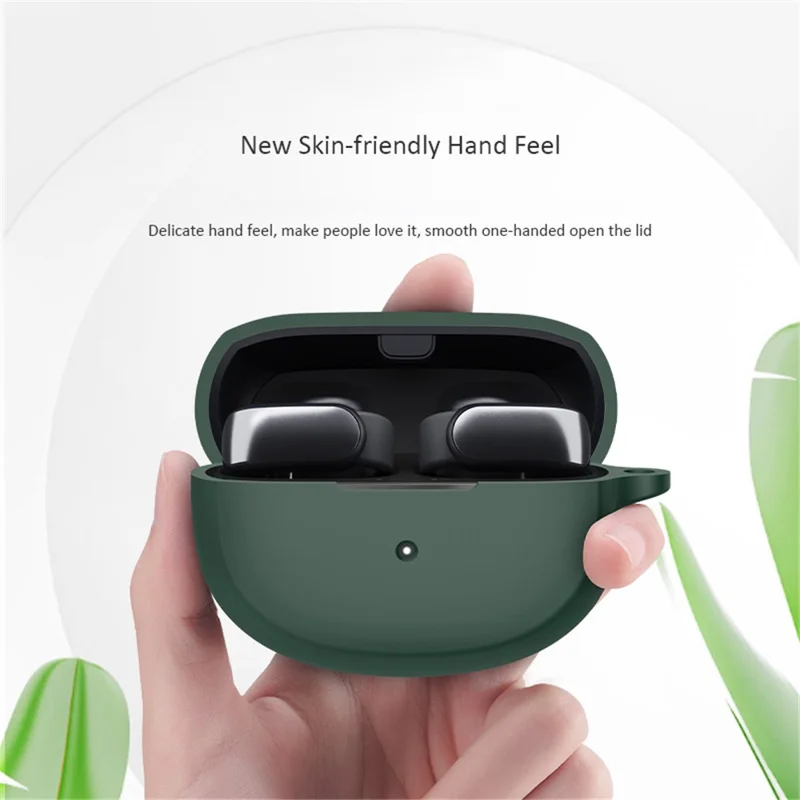 For Bose Ultra Open Case Anti-dust Flexible Silicone Earbu Cover with Carrying Buckle - Black