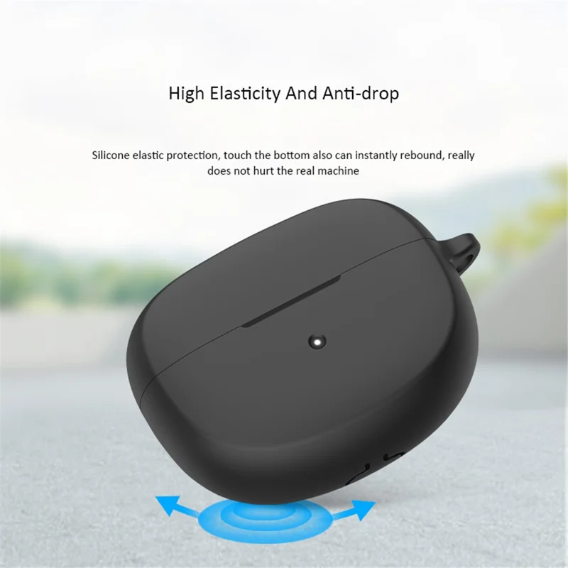 For Bose Ultra Open Case Anti-dust Flexible Silicone Earbu Cover with Carrying Buckle - Black