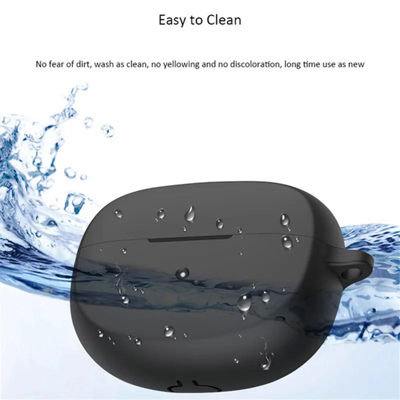 For Bose Ultra Open Case Anti-dust Flexible Silicone Earbu Cover with Carrying Buckle - Black