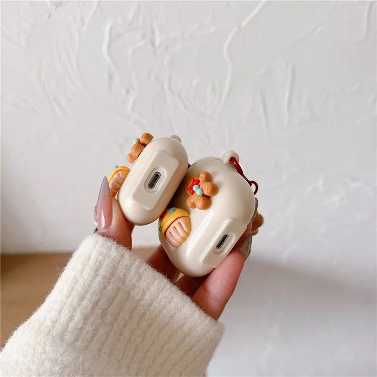 Per Apple AirPods con Custodia di ricarica (2016) / (2019) / AirPods con Custodia di ricarica wireless (2019) Copertura TPU Torta Biscotto Custodia per auricolari