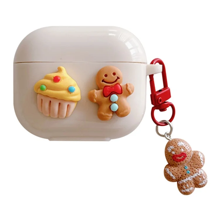 Für Apple AirPods Pro Gehäuse Kuchen Keks TPU Lustiger Kopfhörer Cover mit Lebkuchenmännchen Anhänger