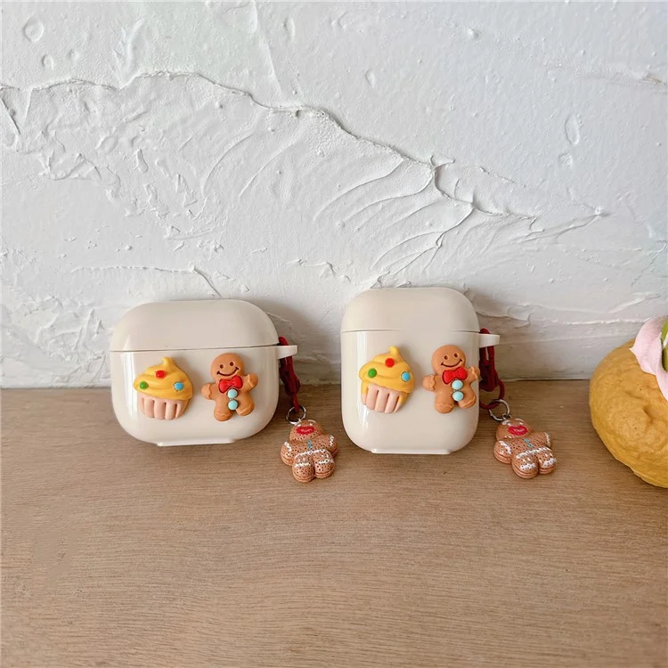 Für Apple AirPods Pro Gehäuse Kuchen Keks TPU Lustiger Kopfhörer Cover mit Lebkuchenmännchen Anhänger