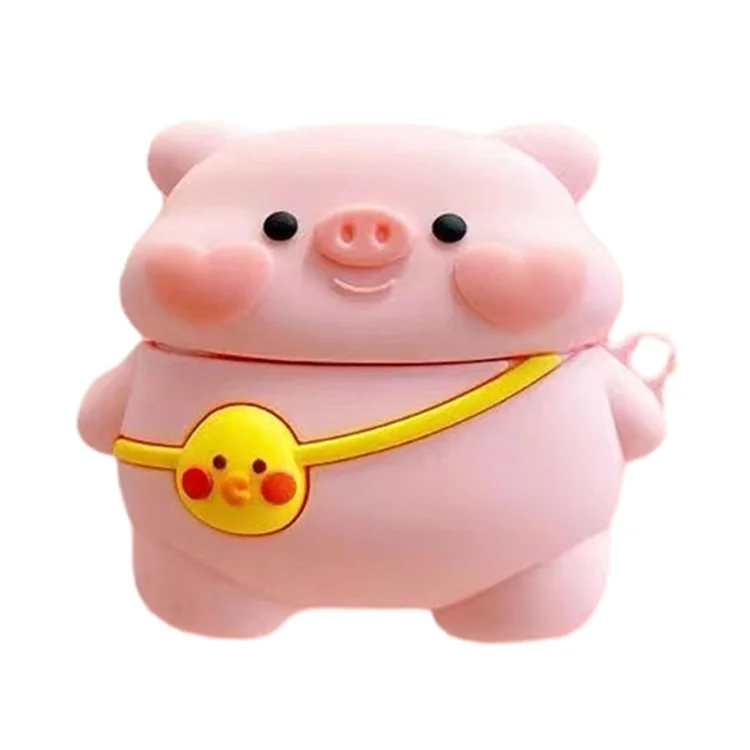 For Beats Studio Buds TWS Earphone Anti-drop Case Cute Cartoon Silicone Protective Cover - Pig with Bag