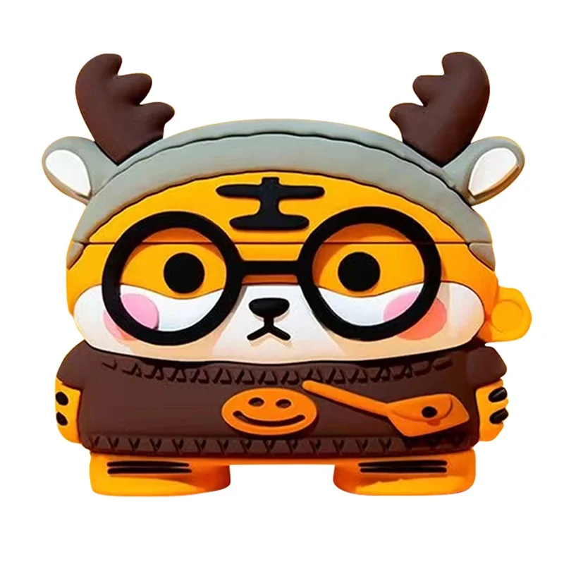 For Beats Studio Buds TWS Earphone Anti-drop Case Cute Cartoon Silicone Protective Cover - Antlered Tiger