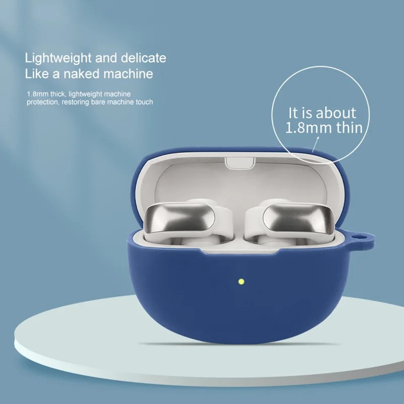 For Bose Ultra Open Earbuds Bluetooth-compatible Earphone Silicone Case Anti-dust Cover with Hanging Buckle - Fluorescent Green