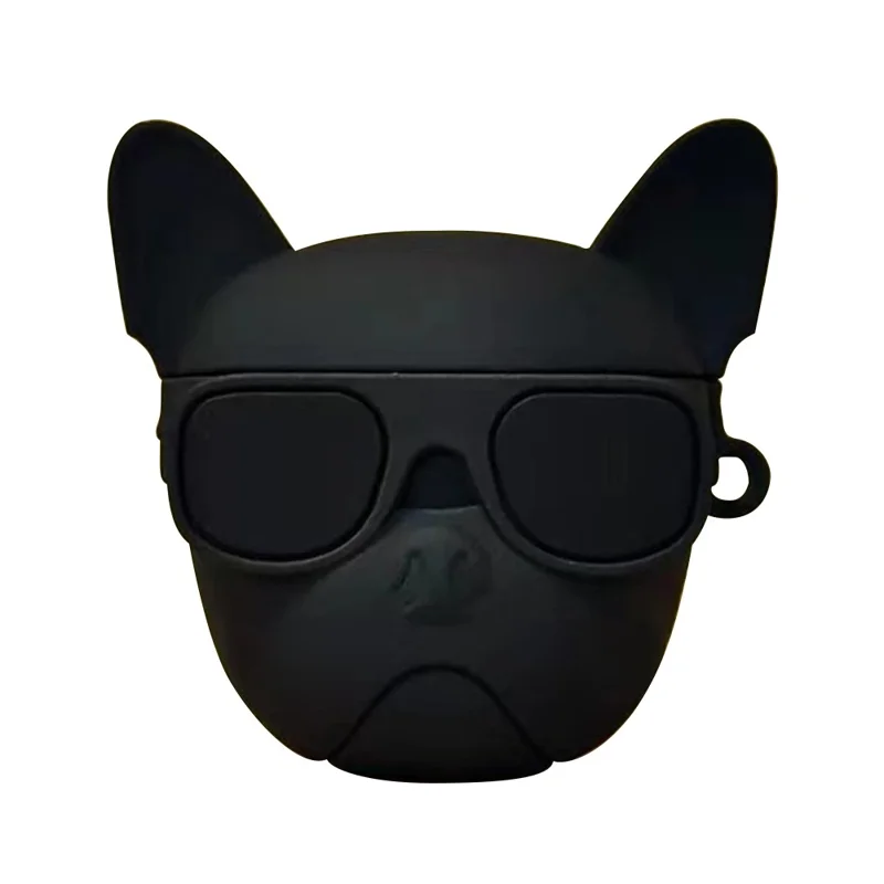 No. 2 Funda Protectora para Auriculares Inalámbricos Huawei Honor X1 Diseño de Dibujos Animados Lindo - Cabeza de Perro Negro
