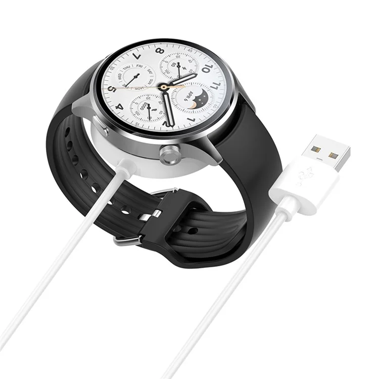 Für Xiaomi Watch S1 Pro Smartwatch Ladegerät Ladeplatz mit Silikon-Displayhalterung - Weiß