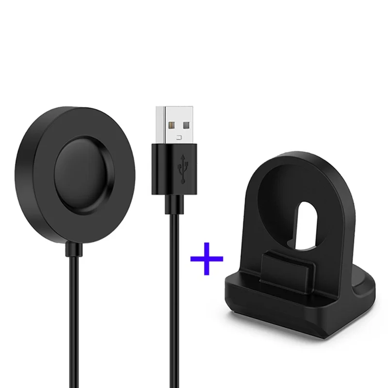 For Xiaomi Watch S1 Pro Smartwatch Charger Charging Pad with Silicone Display Holder - Black