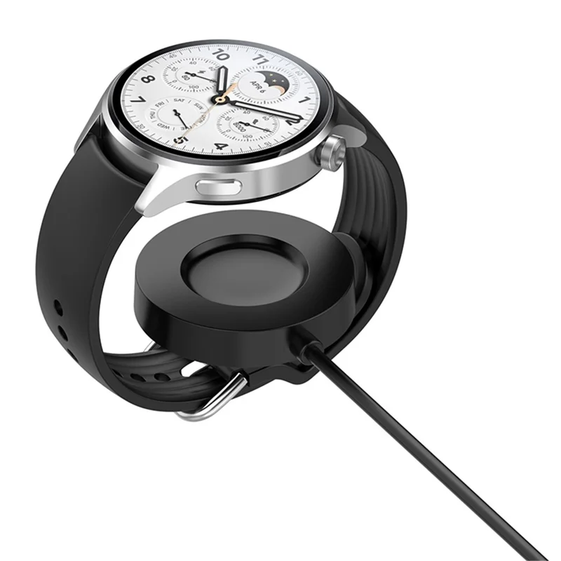 For Xiaomi Watch S1 Pro Smartwatch Charger Charging Pad with Silicone Display Holder - Black