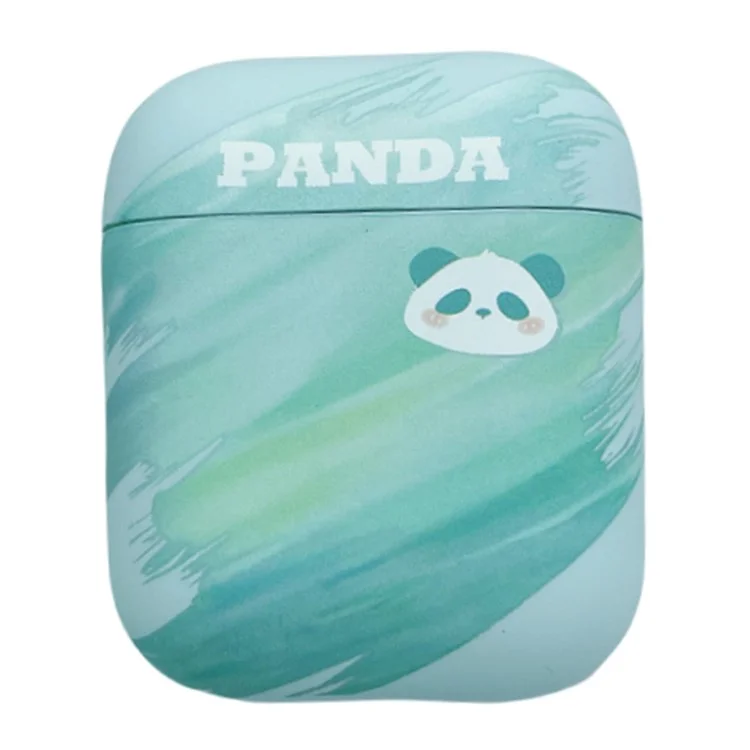 Pour Apple AirPods Avec Cas de Charge (2016) / (2019) / AirPods With Wireless Charging Case (2019) PC Cartoon Cartoon Panda Pattern Printing Couvercle