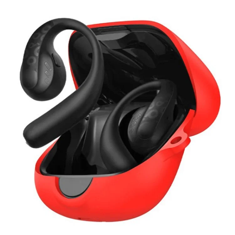 For Anker Soundcore AeroFit Pro Silicone Cover Bluetooth-compatible Earphone Charging Bin Sleeve - Red