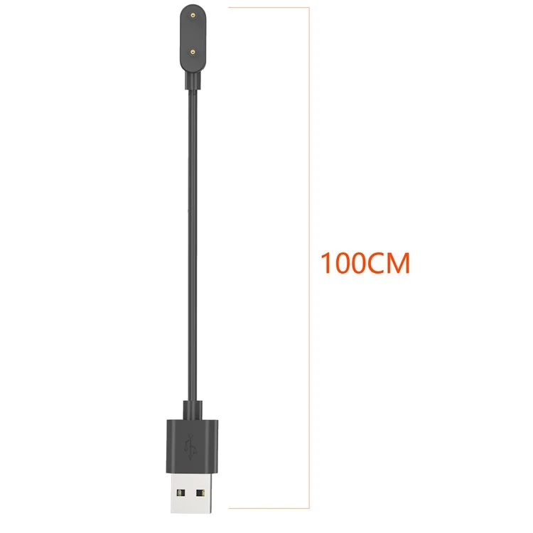 For Honor Choice Haylou Watch USB Watch Charger Magnetic Charging Dock with 100cm Cable - Black