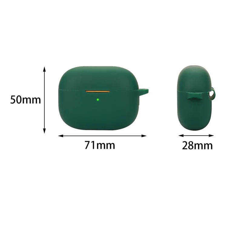 For iQOO TWS 2 Wireless Bluetooth Earphones Silicone Case Dust Cover with Anti-lost Buckle - Blackish Green