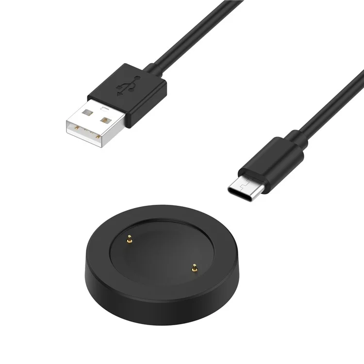 For Honor Watch GS 4 / Watch GS 3 MUS-B19 / Watch 5 / Watch 4 TMA-L19 Charging Dock Watch Charger with 1m Splittable Cable - Black