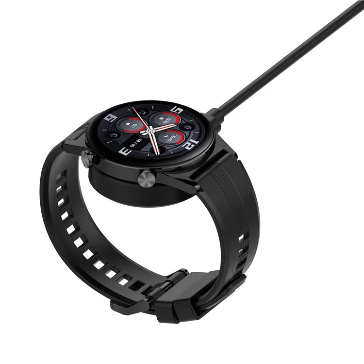 For Honor Watch GS 4 / Watch GS 3 MUS-B19 / Watch 5 / Watch 4 TMA-L19 Charging Dock Watch Charger with 1m Splittable Cable - Black