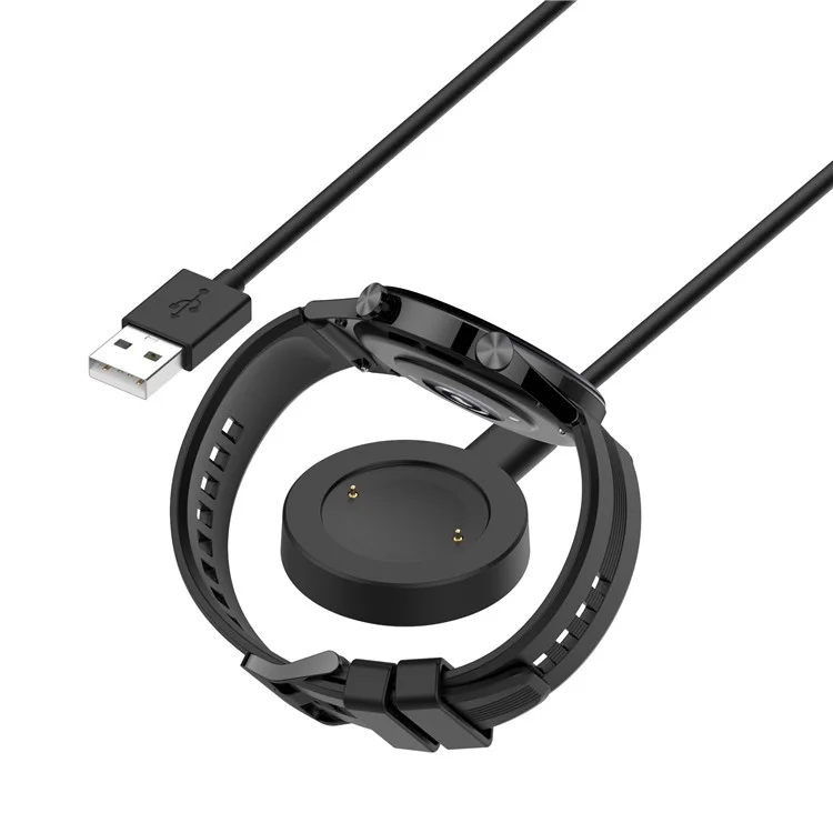 For Honor Watch GS 4 / Watch GS 3 MUS-B19 / Watch 5 / Watch 4 TMA-L19 Charging Dock Watch Charger with 1m Splittable Cable - Black