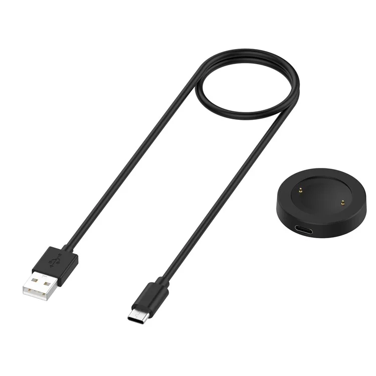 For Honor Watch GS 4 / Watch GS 3 MUS-B19 / Watch 5 / Watch 4 TMA-L19 Charging Dock Watch Charger with 1m Splittable Cable - Black