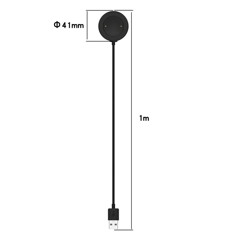 For Honor Watch GS 4 / Watch GS 3 MUS-B19 / Watch 5 / Watch 4 TMA-L19 Charging Dock Watch Charger Integrated with 1m Cable - Black
