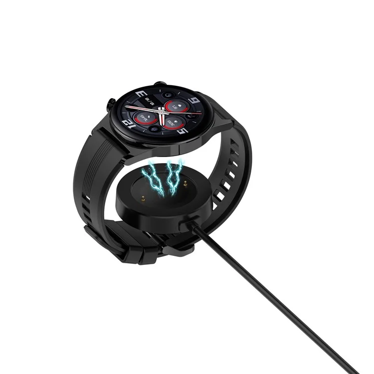 For Honor Watch GS 4 / Watch GS 3 MUS-B19 / Watch 5 / Watch 4 TMA-L19 Charging Dock Watch Charger Integrated with 1m Cable - Black