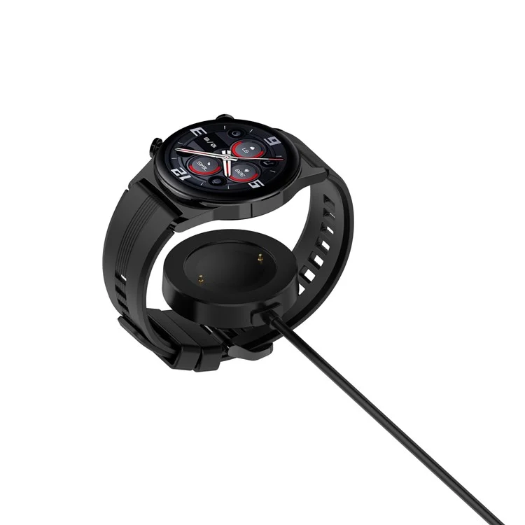 For Honor Watch GS 4 / Watch GS 3 MUS-B19 / Watch 5 / Watch 4 TMA-L19 Charging Dock Watch Charger Integrated with 1m Cable - Black