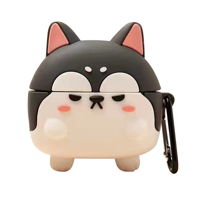 No.2 Soft Silicone Case for Huawei FreeBuds 4 Cartoon Shape Anti-scratch Protective Cover - Husky