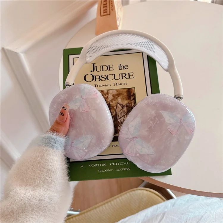 1 Coppia di Auricolari per AirPods Max IMD Headset Guscio Custodia Cuffie TPU - Farfalla Marmorea