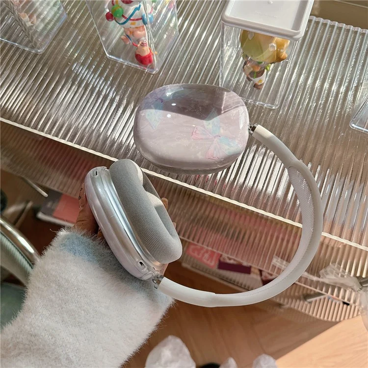 1 Coppia di Auricolari per AirPods Max IMD Headset Guscio Custodia Cuffie TPU - Farfalla Marmorea