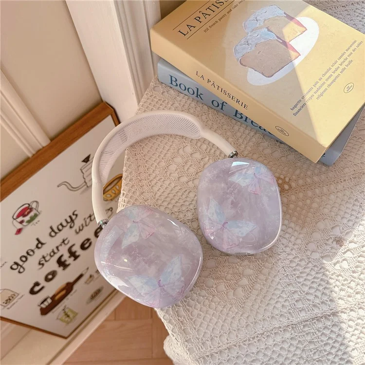 1 Coppia di Auricolari per AirPods Max IMD Headset Guscio Custodia Cuffie TPU - Farfalla Marmorea