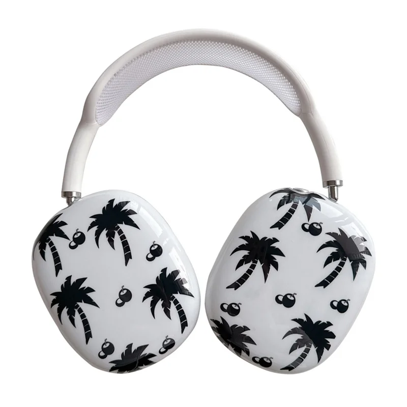 1 Pair For AirPods Max IMD Headset Earmuff Shell Headphone TPU Earpad Cover - Coconut Tree
