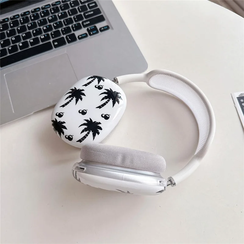 1 Pair For AirPods Max IMD Headset Earmuff Shell Headphone TPU Earpad Cover - Coconut Tree