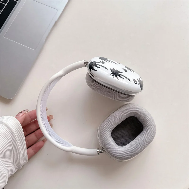 1 Pair For AirPods Max IMD Headset Earmuff Shell Headphone TPU Earpad Cover - Coconut Tree