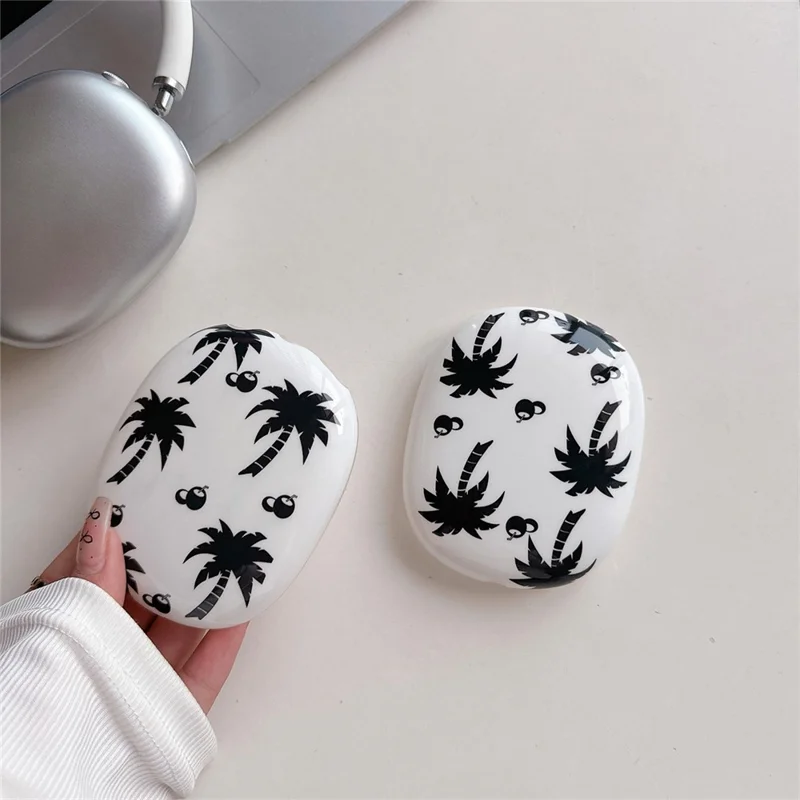 1 Pair For AirPods Max IMD Headset Earmuff Shell Headphone TPU Earpad Cover - Coconut Tree