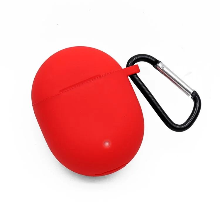 Para o Google Pixel Buds 2 Soft Silicone Case Earphone Shell com Anti-lost Buckle Pure Color Design - Vermelho