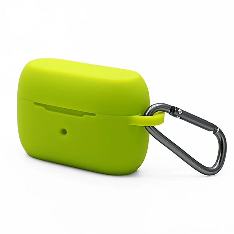 For Jabra Elite 85t Wireless Headset Silicone Case Anti-Scratch Earphone Cover with Carabiner - Green