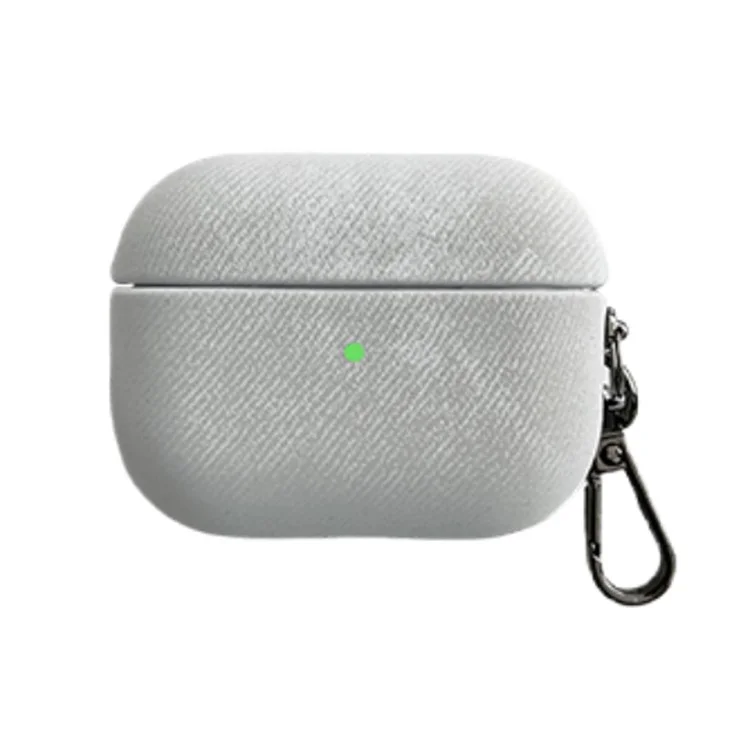 Pour Apple AirPods 3 Étui de protection en suède pour écouteurs avec boucle antidérapante - Gris