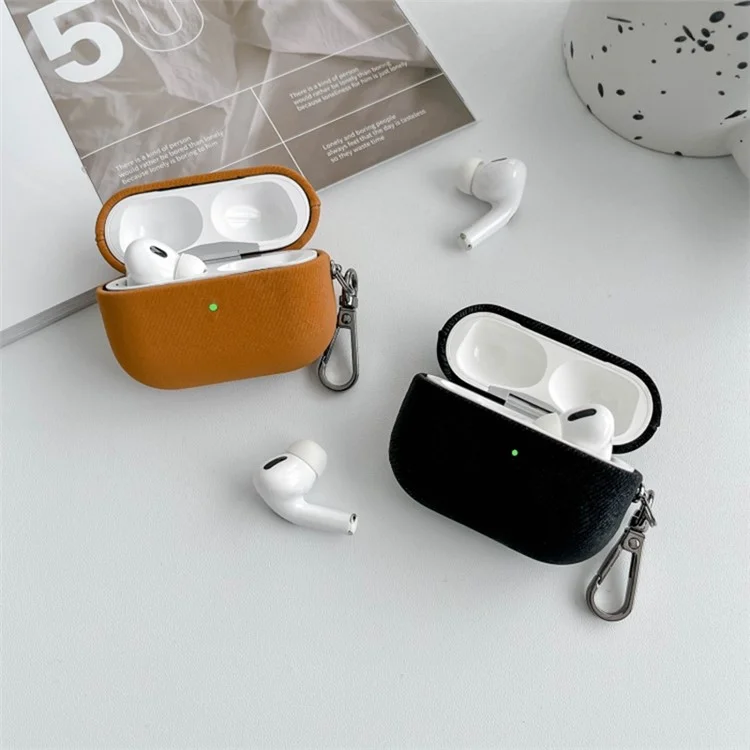 Pour Apple AirPods 3 Étui de protection en suède pour écouteurs avec boucle antidérapante - Gris