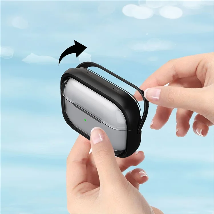 Para Apple AirPods Pro Case TPU+PC Drop-resistant Earphone Cover with Stand Function - Black