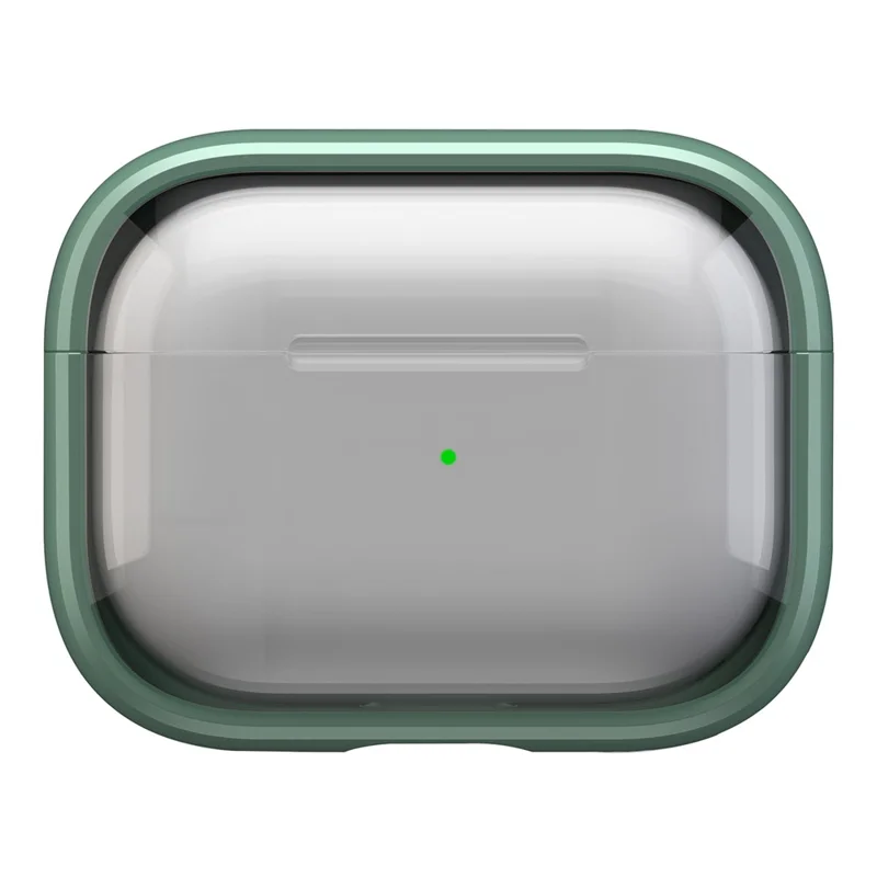 Voor Apple AirPods Pro hoesje TPU+PC valbestendige oordopjeshoes met standaardfunctie - Groen