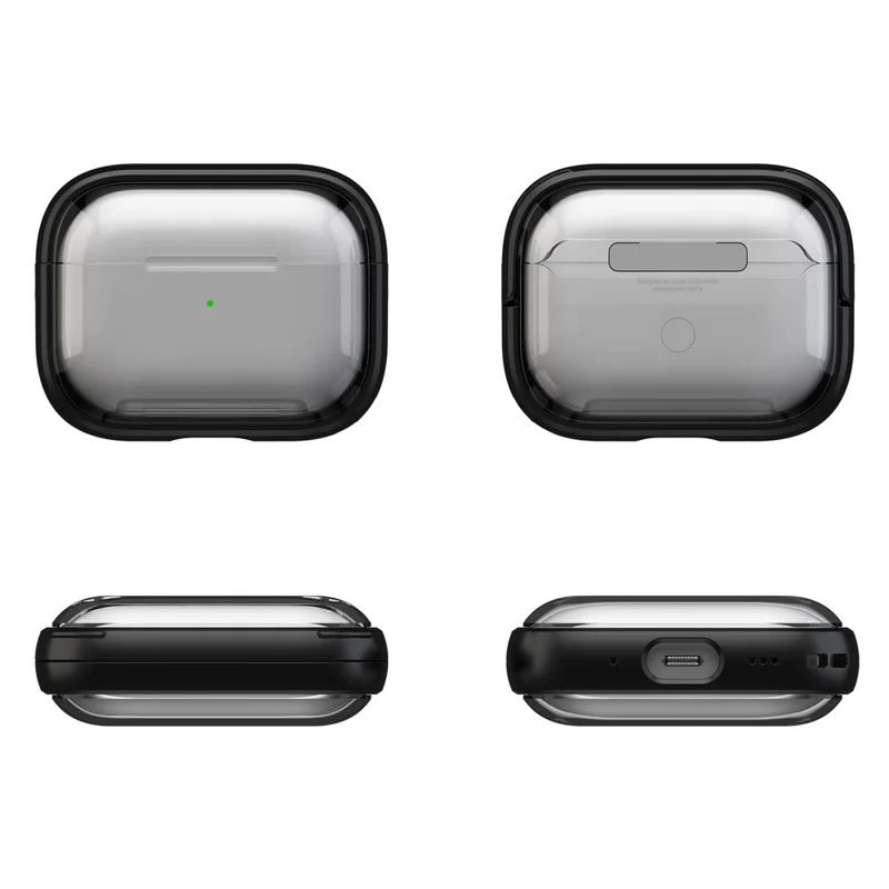 Voor Apple AirPods Pro hoesje TPU+PC valbestendige oordopjeshoes met standaardfunctie - Groen