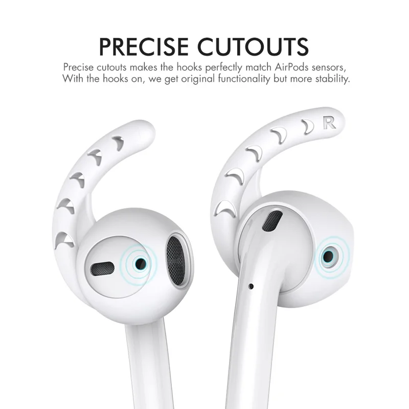 AHASTYLE PT14 for Apple AirPods with Charging Case (2016)  /  (2019)  /  AirPods with Wireless Charging Case (2019) 1 Pair Ear Hooks Ear Tips - White