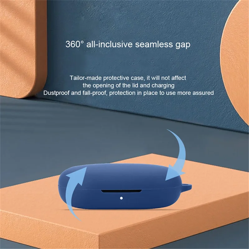 For Honor TiinLab Case Anti-Lost Shockproof Headset Silicone Cover with Buckle - Blackish Green