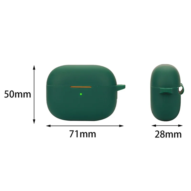 For vivo TWS 4 Case Anti-Lost Shockproof Silicone Earphone Cover with Buckle - Blackish Green