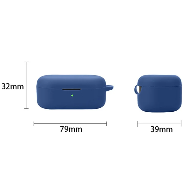Para OnePlus Buds V Fone de Ouvido Silicone Case Bluetooth Earbud Cover com Fivela - Azul Escuro