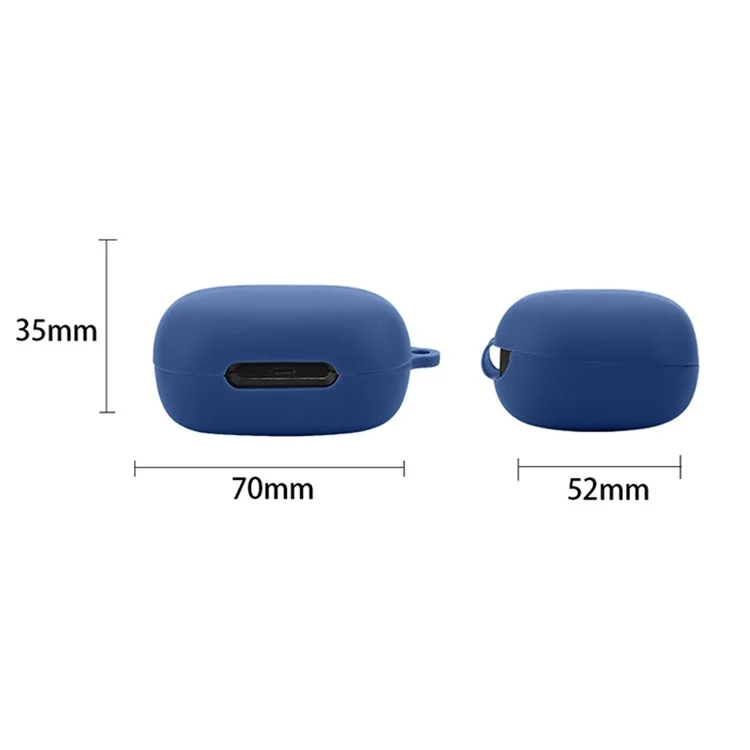 For Soundcore C30i Charging Case Cover Bluetooth-compatible Earbuds Silicone Case with Buckle - Dark Blue
