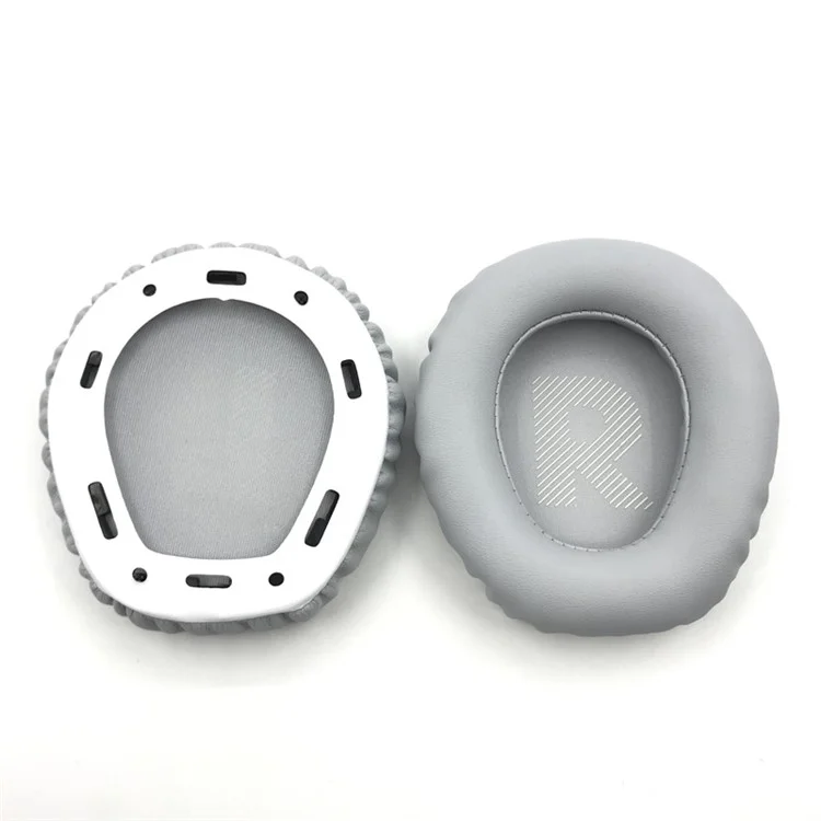 JZF-426 1 Pair Headset Ear Cushions for JBL Quantum 100 Soft Protein Leather Ear Pads - Off White