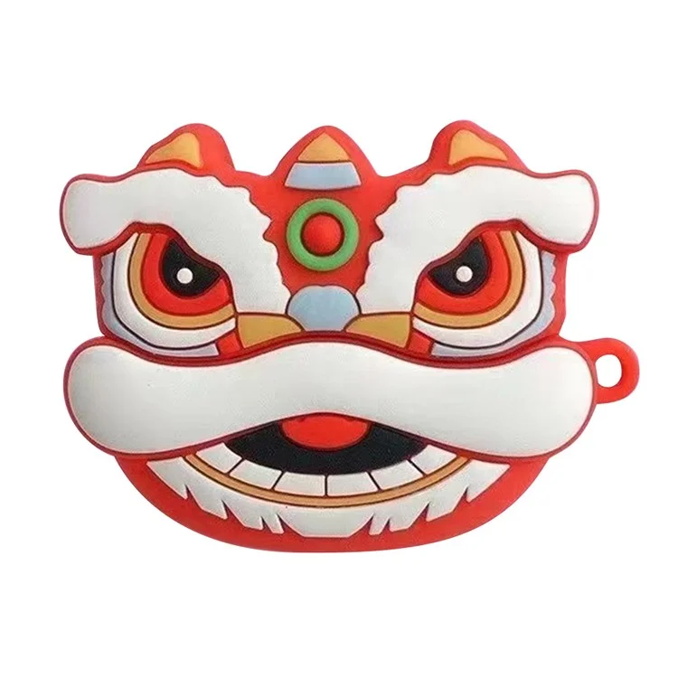 Para Xiaomi Redmi Buds 4 Lite Cartoon Design Bluetooth Earphone Silicone Anti-drop Cover - Red Lion