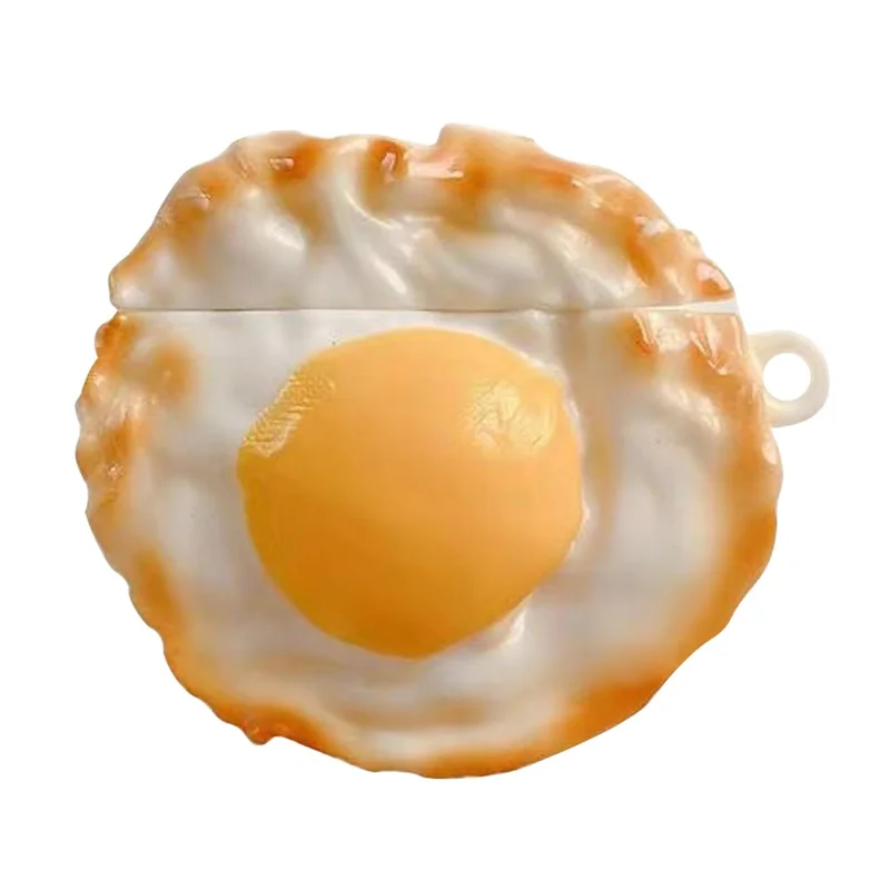 No.4 Earphone Cover for Huawei FreeBuds 4i Cute Cartoon Shape Anti-scratch Silicone Sleeve - Poached Egg