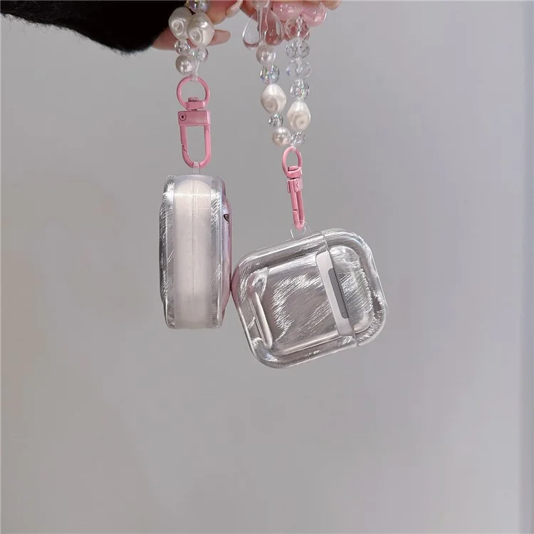 Für AirPods Pro 2 Schwarzer Schmetterlingsmuster-TPU-Überzug Bluetooth-Kopfhörer Sturzsicheres Gehäuse mit Anhänger