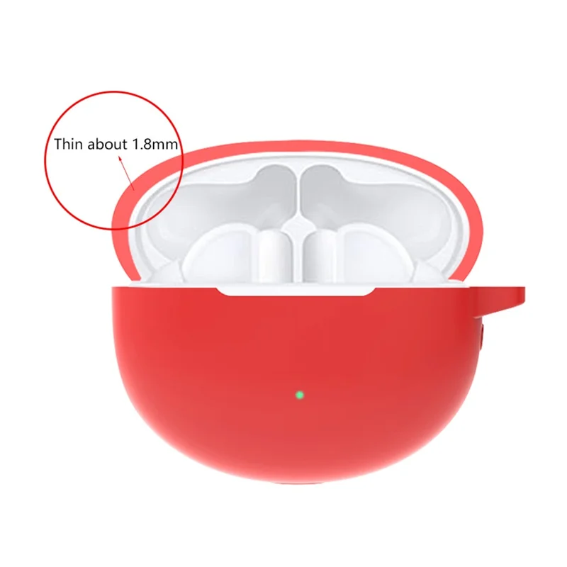 For Huawei FreeBuds 4i Bluetooth-compatible Earphone Silicone Case Anti-drop Cover with Hanging Buckle - White